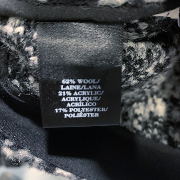 Ann Taylor Wool Blend Black White Full Zip Blazer - Picture 7 of 11